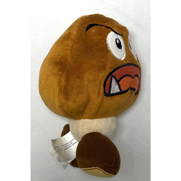Super Mario Goomba Plush World Of Nintendo Open Mouth Angry Face Jakk Pacific - Picture 3 of 8